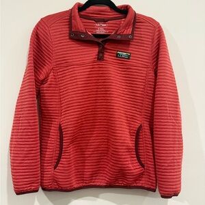L.L.Bean Airlight Knit 1/4 Snap Pullover Sweater, in “Red Ribbon”, Woman’s small